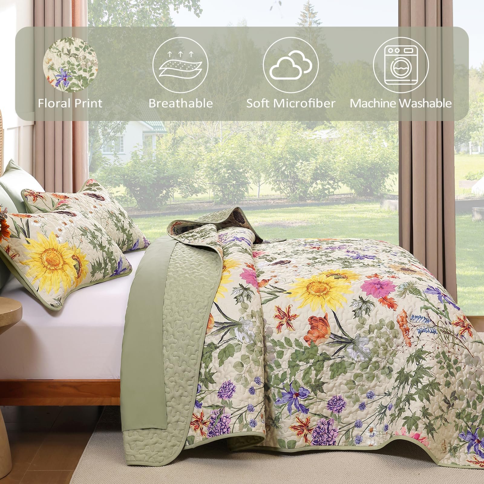 FlashBin Sunflower Quilt Set XR10AC082033K3U-J - Image 6